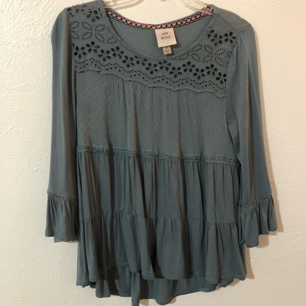 Flowy long sleeve shirt with cutouts